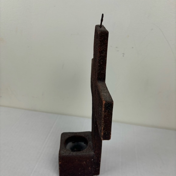 Corr-the jute works-handcrafted wall Cross with candle alter-rustic - Picture 3 of 10